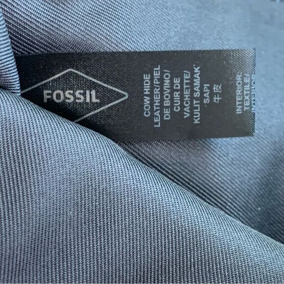 Fossil Heart Print Leather Clutch Pouch Kindle IPAD Unisex Zip Up 8x11 Black EUC - Picture 10 of 12